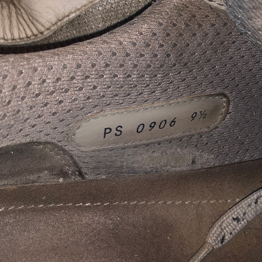 Prada Sneakers  Non-slip White Silver Calf Leather Distressed Used Pradas. - Picture 2 of 8